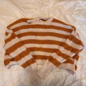 Striped Sweater in Orange and Cream